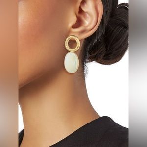D'ESTREE Mini Sonia 24K Gold-Plated, Kyanite & White Jasper Mismatched Earrings
